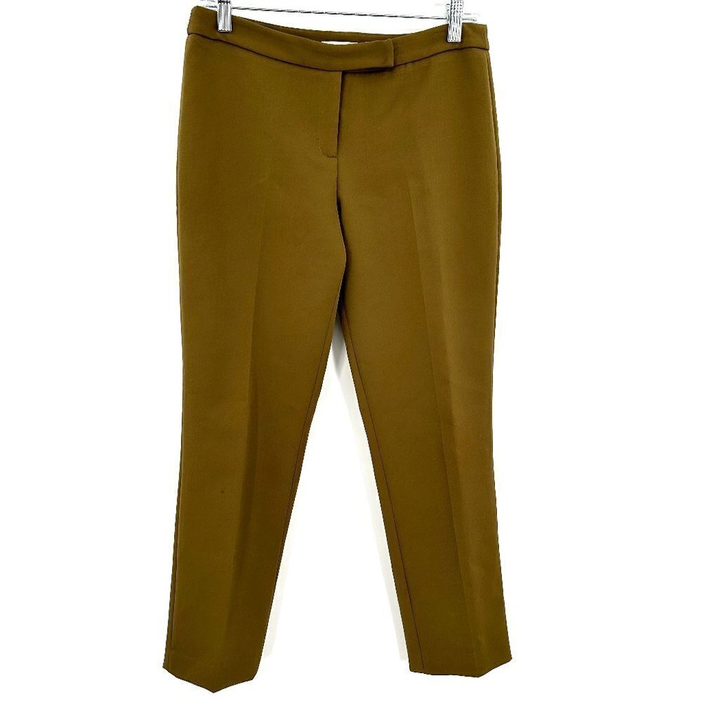 Milly Olive Green Straight Leg Pleated Office Trouser Pants Size 4